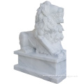 Outdoor Garden White Marble Lion Statue